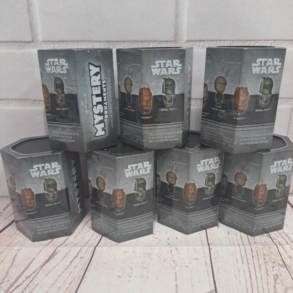 LOT Of 7 HALLMARK STAR WARS MYSTERY ORNAMENTS FACTORY SEALED Brand New